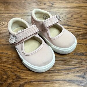 Keds Kids Leather Pink Ella Sneakers with Flower Detail Size 4